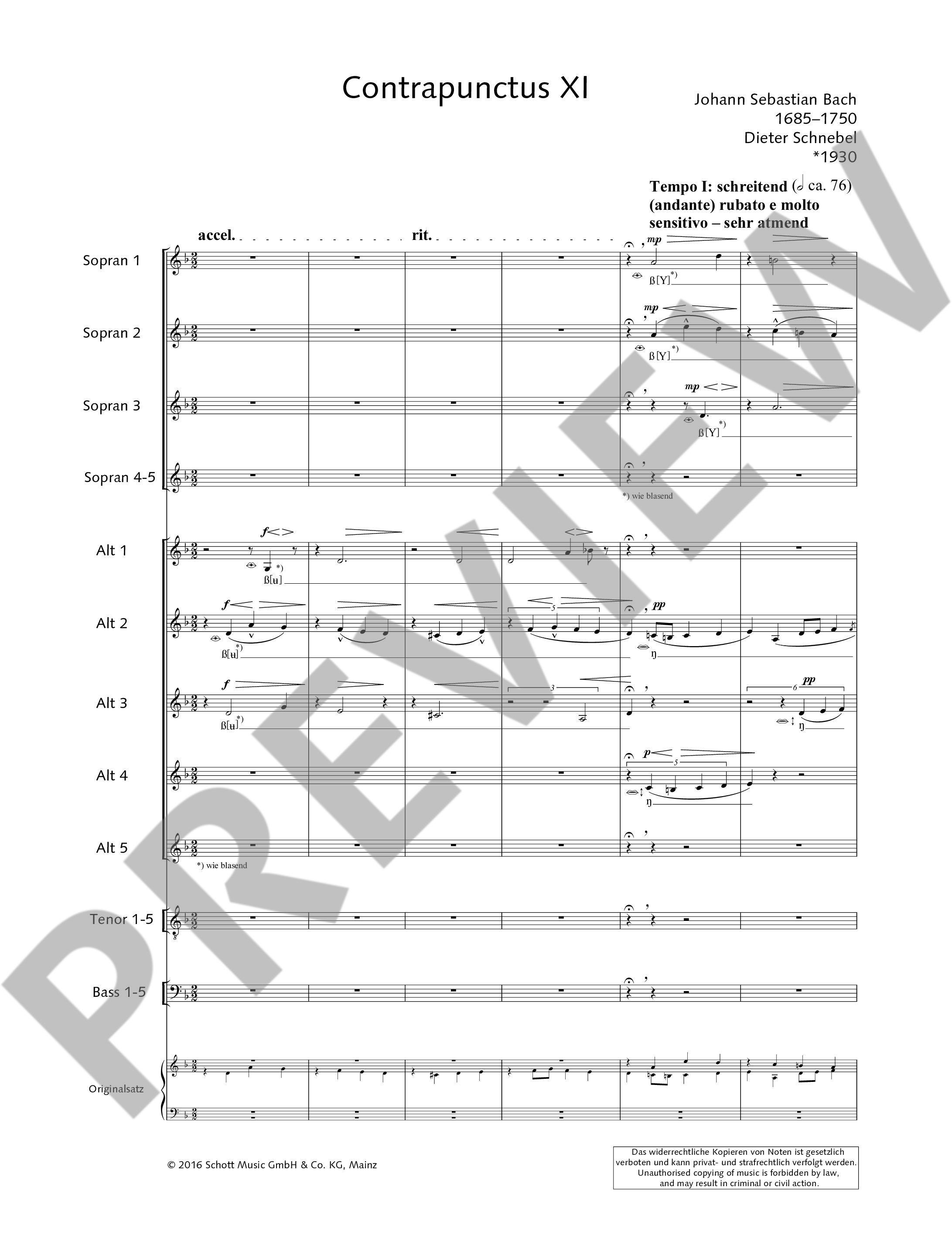 Sample 3 : Bach, Johann Sebastian : Bach-Contrapuncti, Contrapunctus XI from "The Art of Fugue" - 20 Vocalists