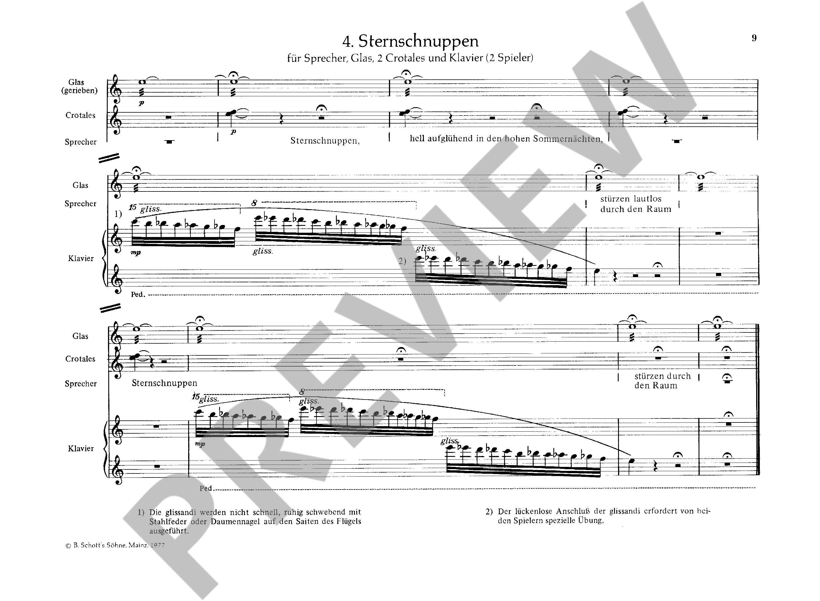Sample 2 : Orff, Carl : Sprechstücke,  - speakers, speakerchoir and percussion - Schott Digital