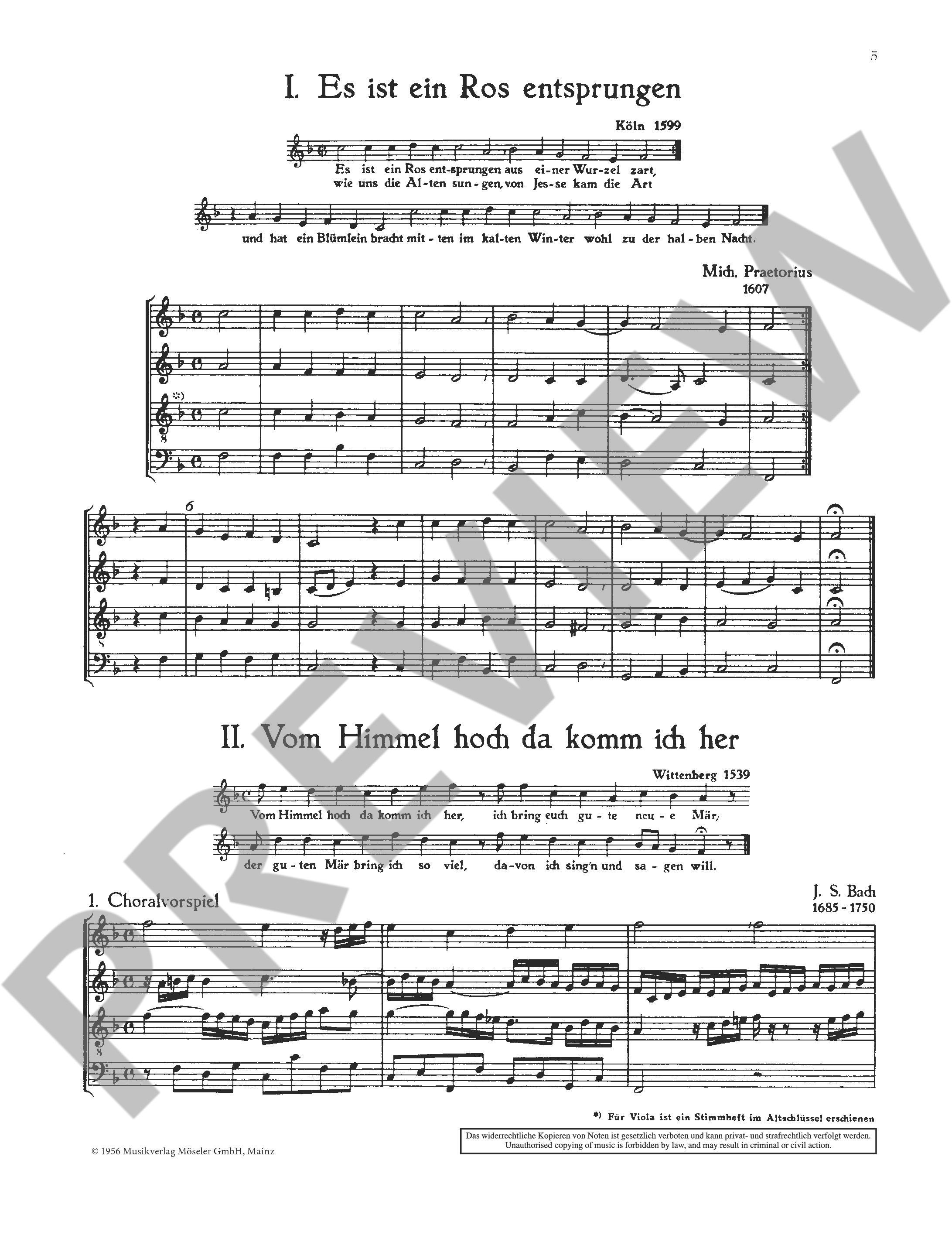 Sample 2 : Christmas music of old masters, (Fugenbuch alter Meister VII) - 4 instruments (recorders-, Gamben-,