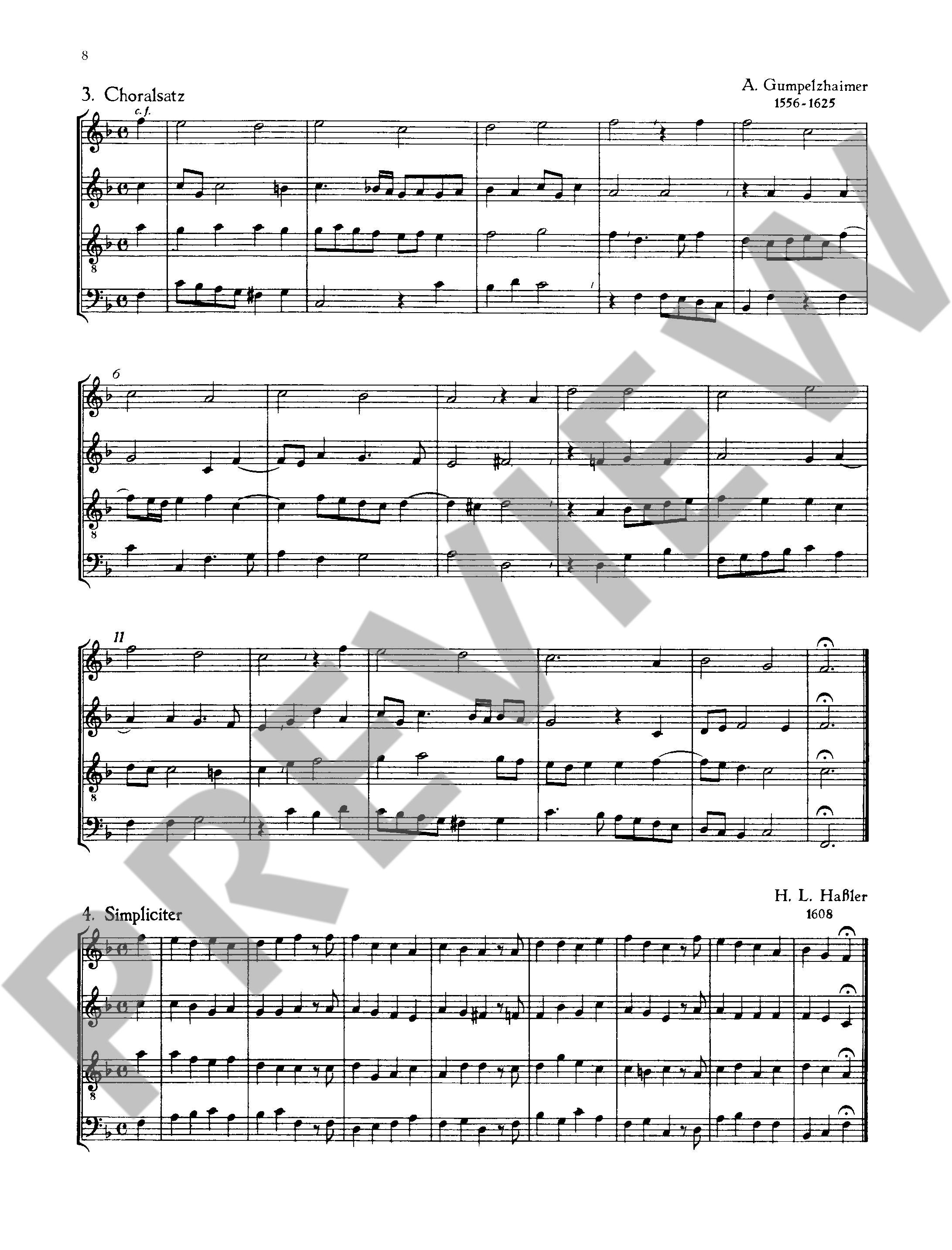 Sample 1 : Christmas music of old masters, (Fugenbuch alter Meister VII) - 4 instruments (recorders-, Gamben-,