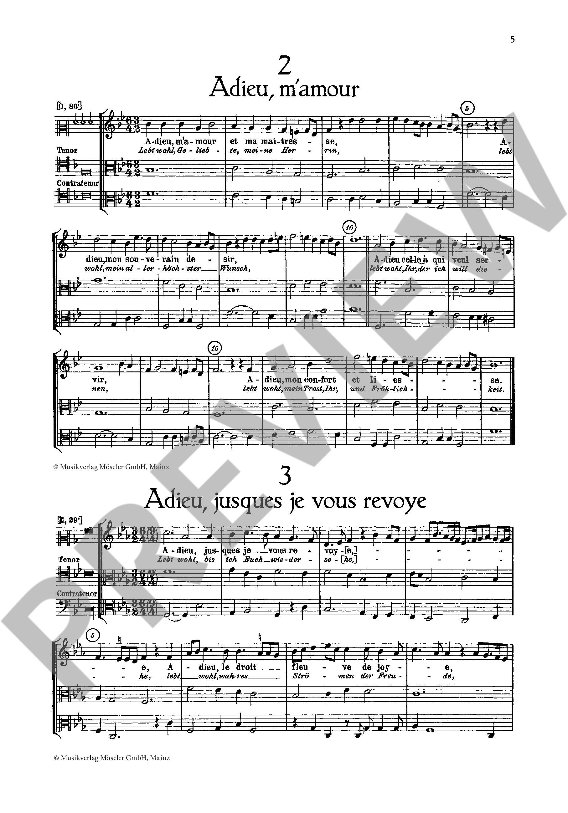 Sample 2 : Binchois, Gilles : 16 secular songs,  - soprano (tenor) and 2 instruments (in C) or 3 instruments -
