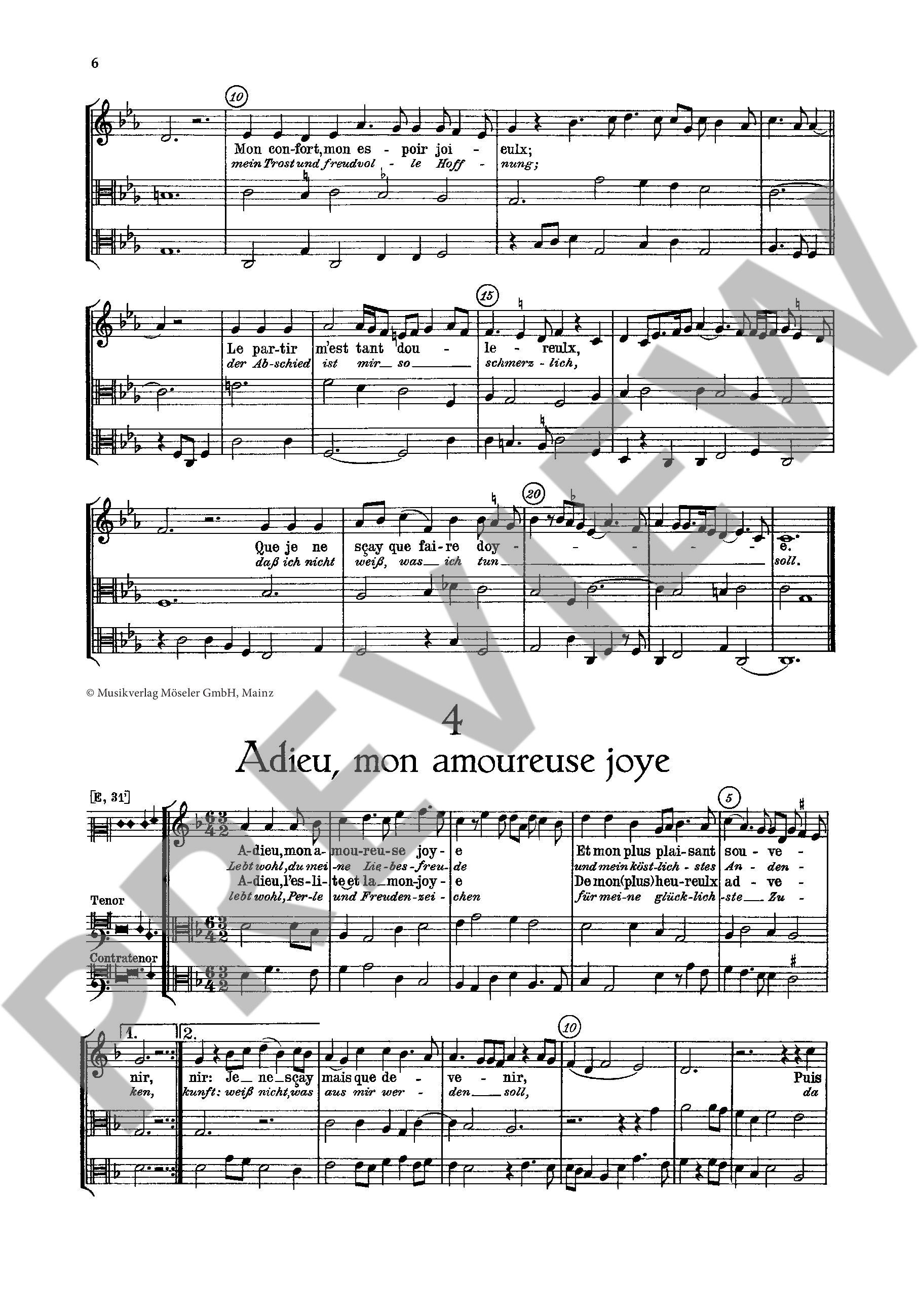 Sample 3 : Binchois, Gilles : 16 secular songs,  - soprano (tenor) and 2 instruments (in C) or 3 instruments -