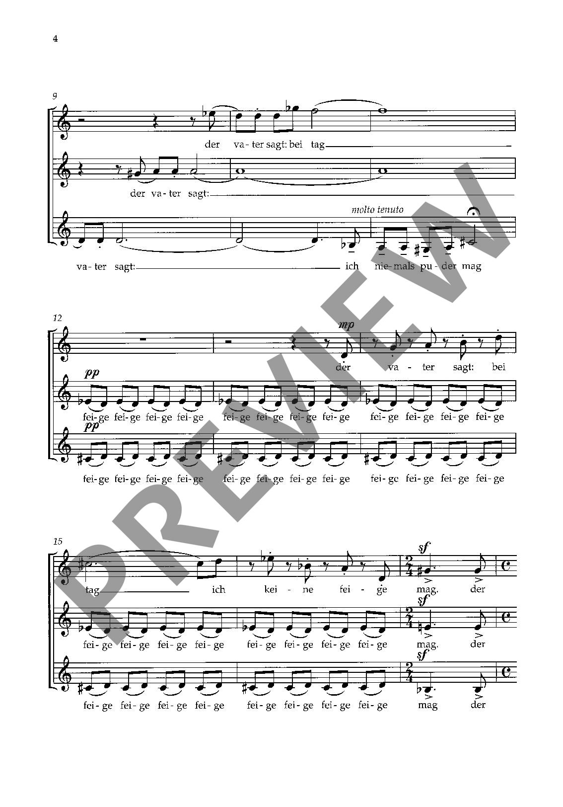 Sample 3 : Borboudakis, Minas : At day, "Der Vater sagt bei Tag" - female choir (SSA) a cappella - Schott Digit