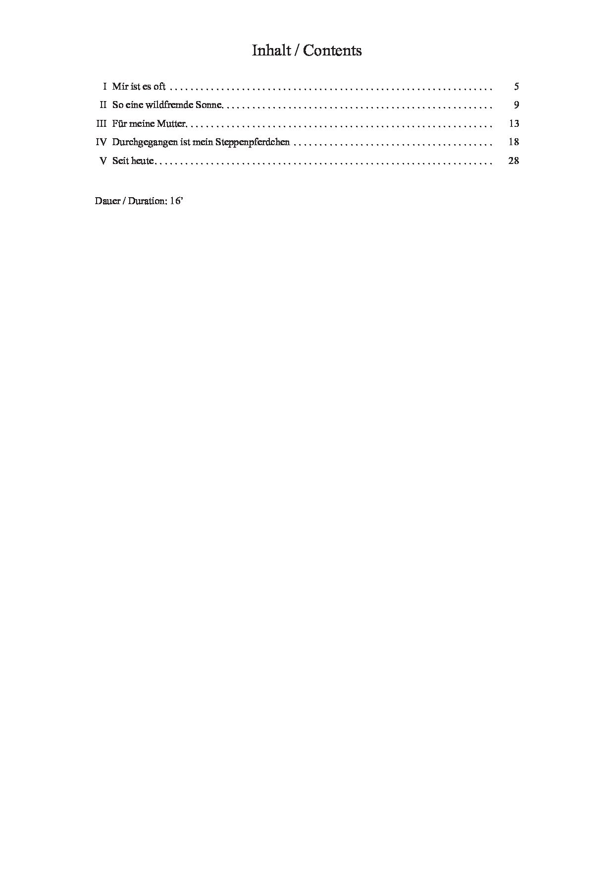 Sample 5 : Naske, Elisabeth : Atemleise, Five musical settings based on poems by Christine Lavant - choir SATB
