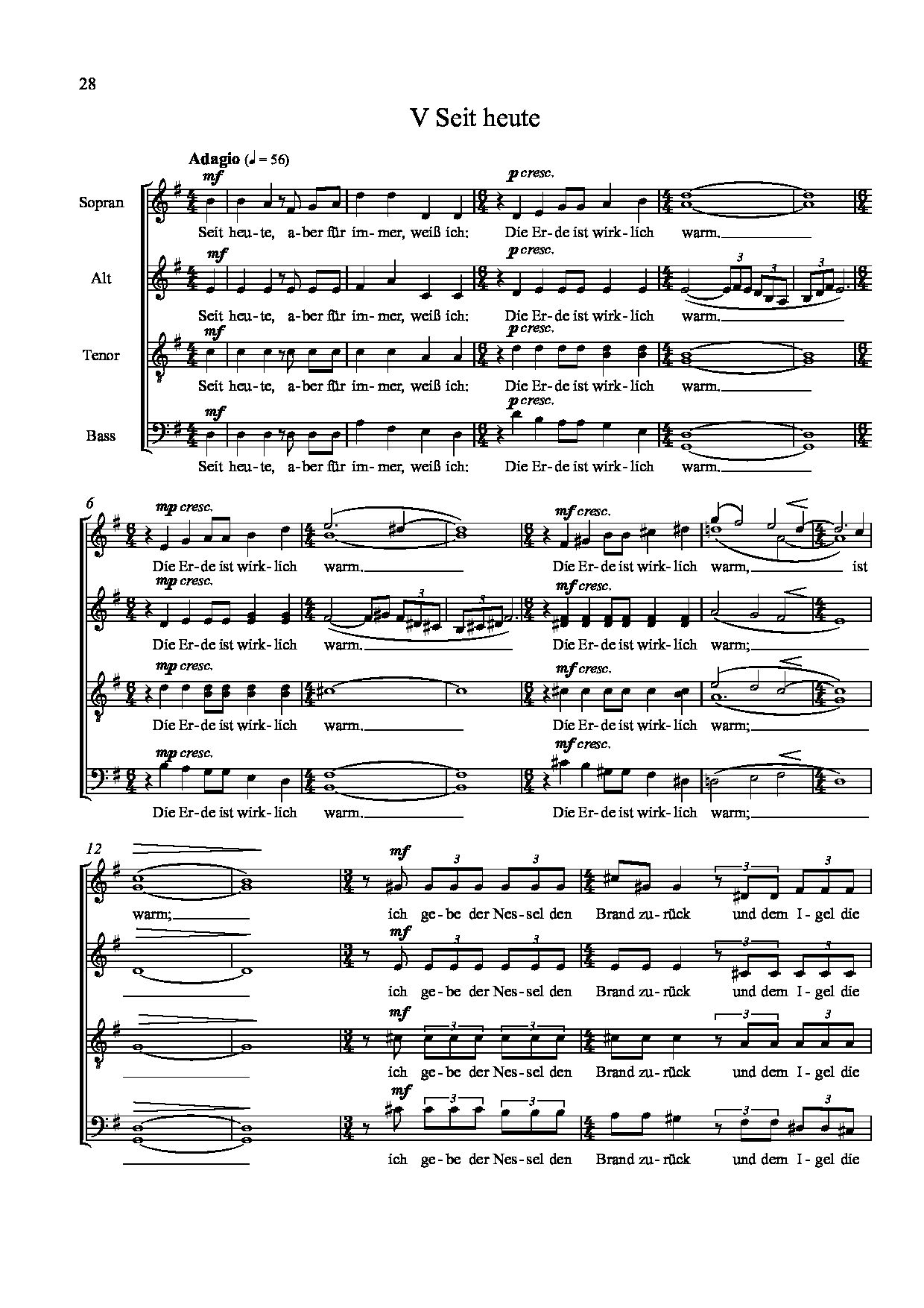 Sample 3 : Naske, Elisabeth : Atemleise, Five musical settings based on poems by Christine Lavant - choir SATB