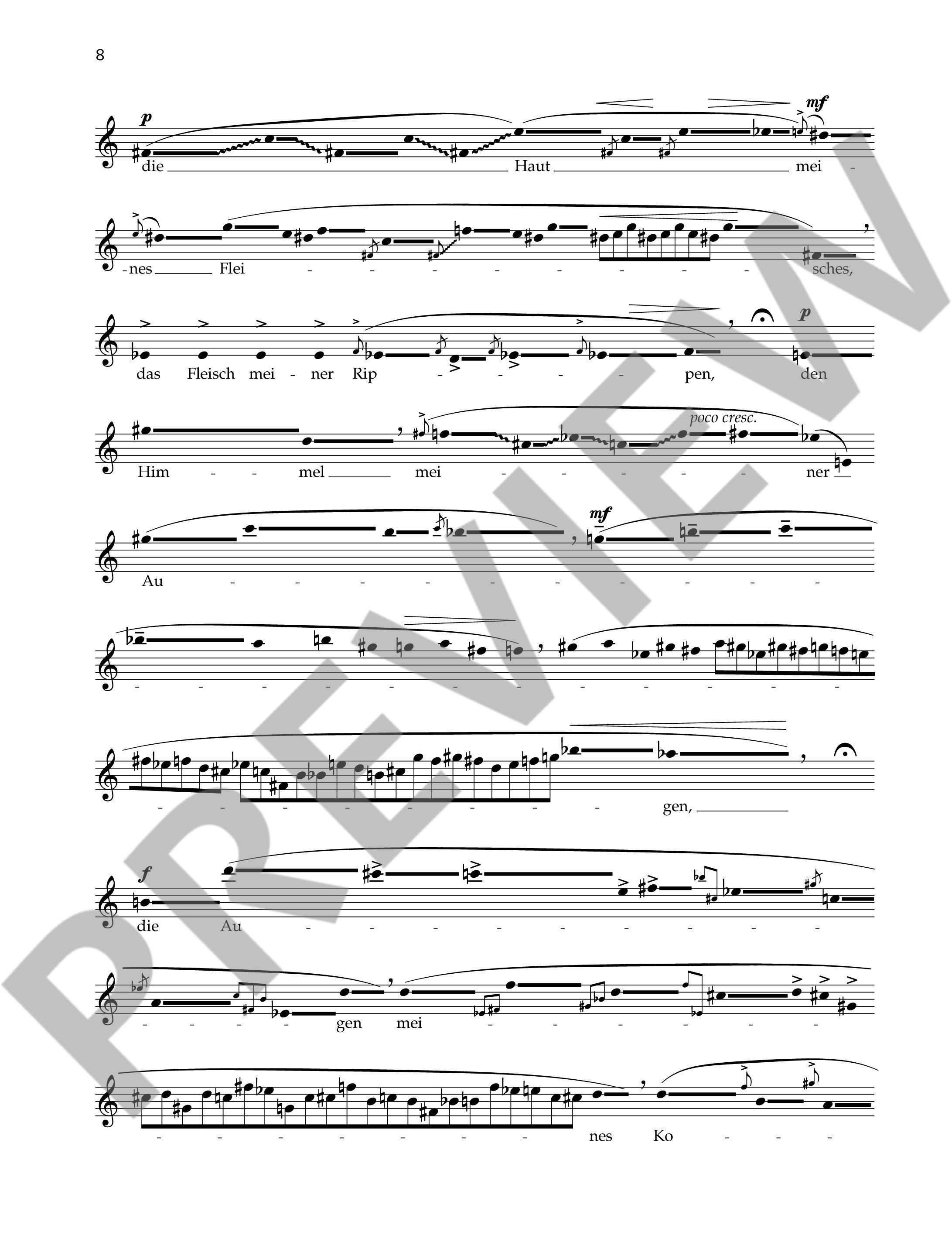 Sample 2 : Reimann, Aribert : Parerga, zu "Melusine" - soprano solo - Schott Digital