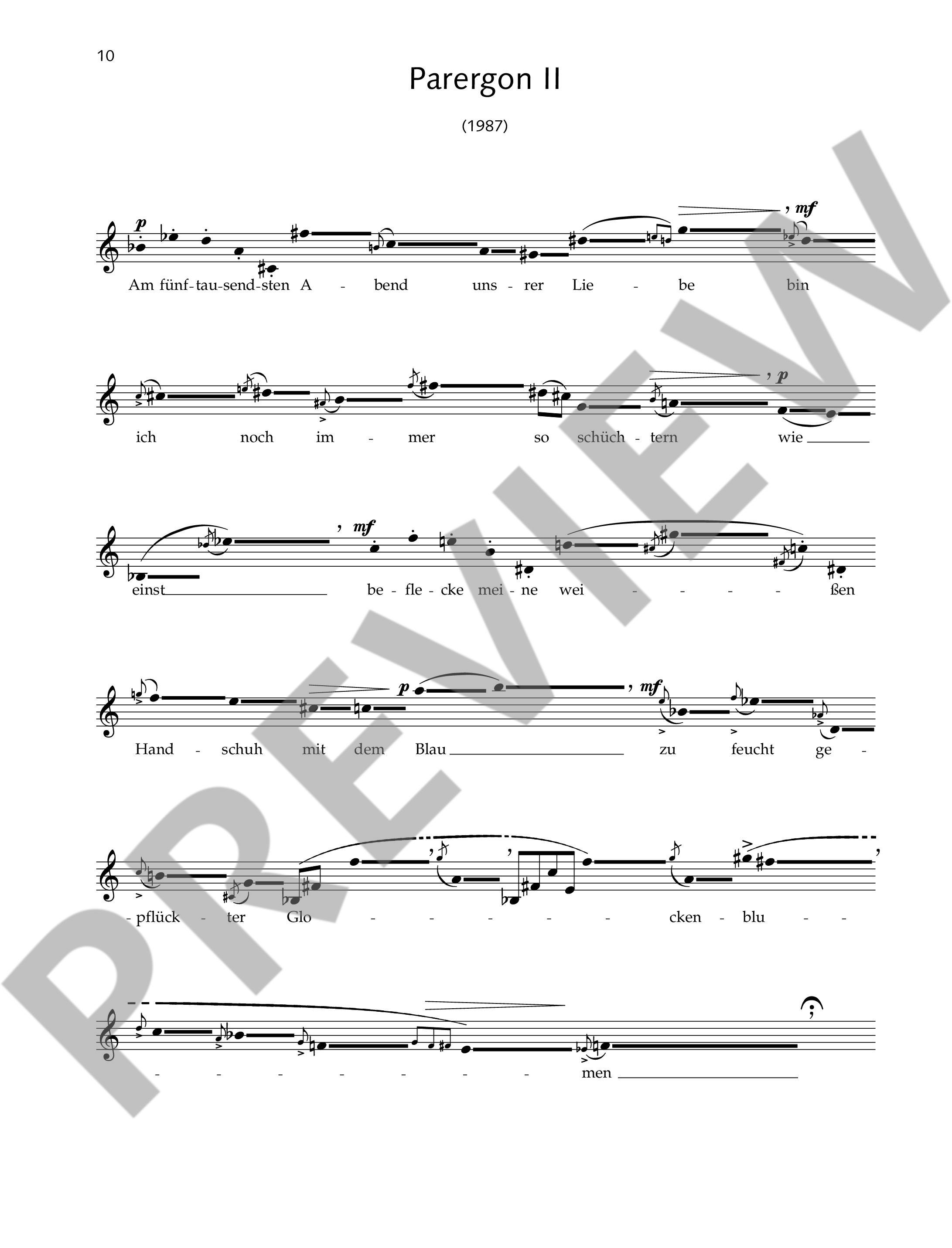 Sample 4 : Reimann, Aribert : Parerga, zu "Melusine" - soprano solo - Schott Digital