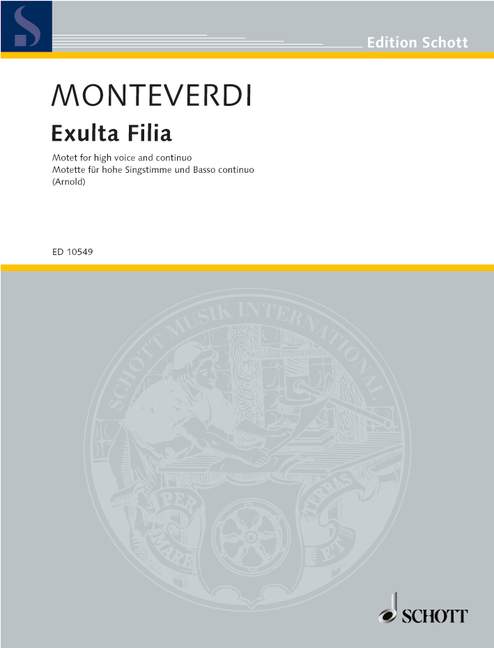 Monteverdi, Claudio : Exulta Filia, Motet - voice and piano (harpsichord/organ) - Schott Digital