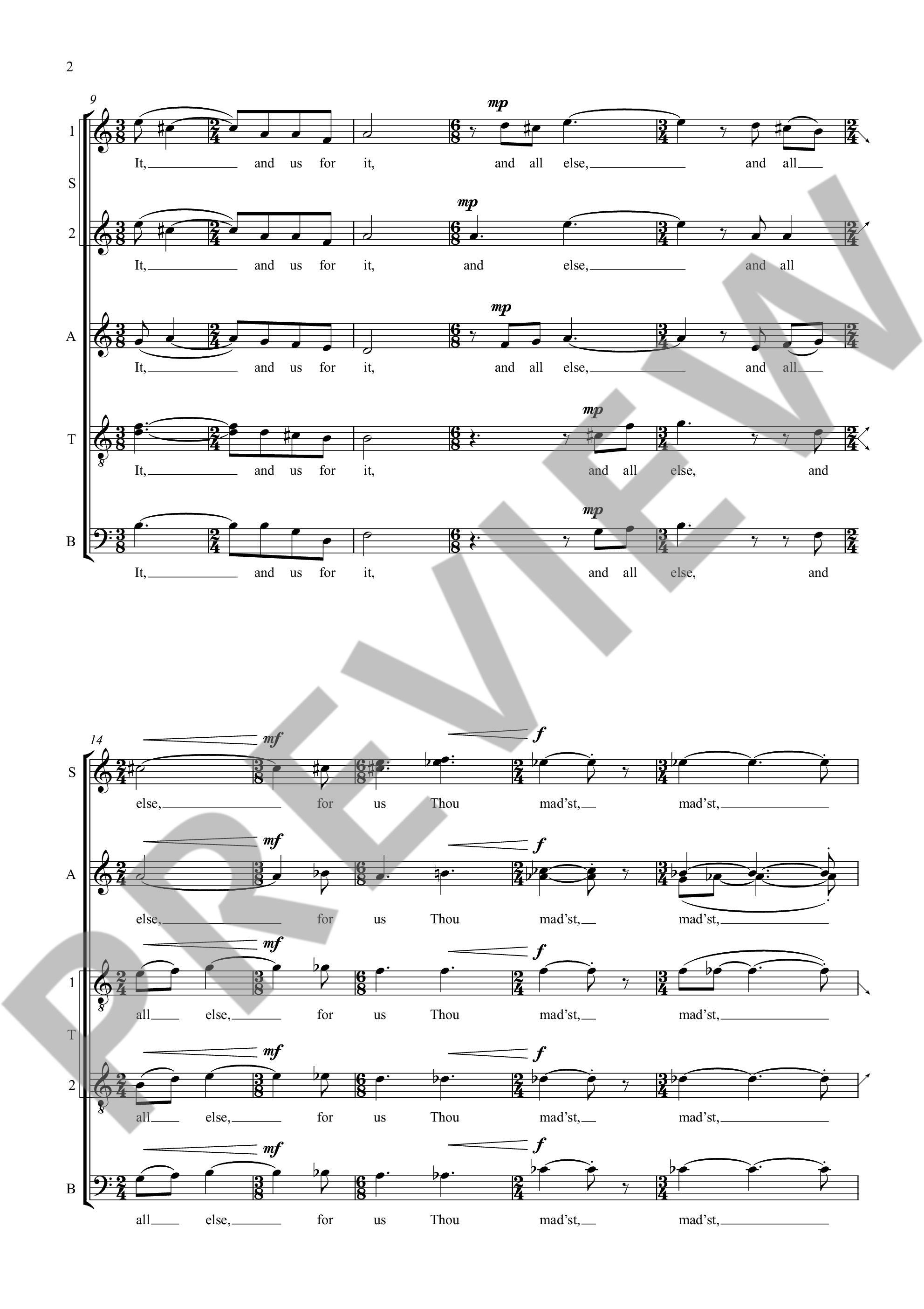 Sample 2 : Casken, John : From this red earth, for chamber choir - chamber choir (SSAATTBB, minimum 8 voices) -