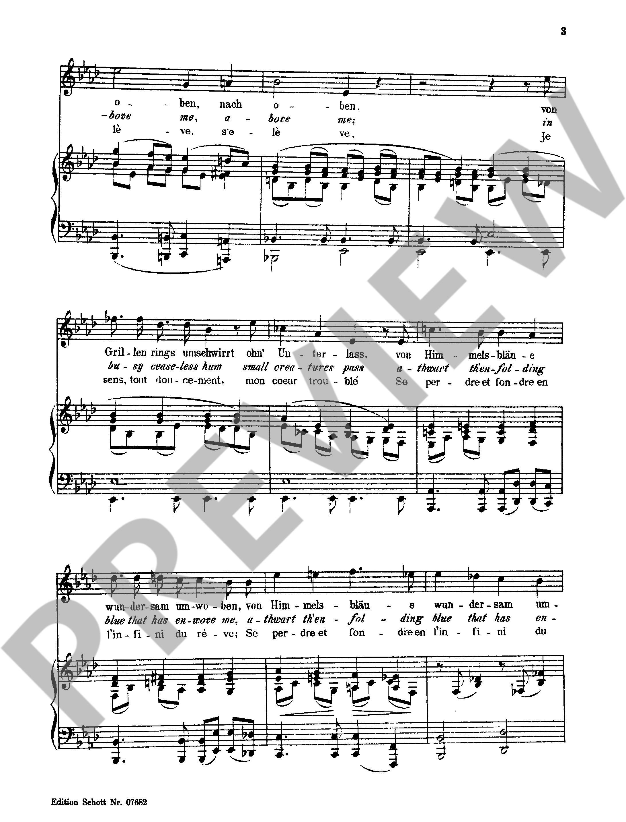 Feldeinsamkeit ("Ich ruhe still") / Sapphische Ode (Rosen brach ich nachts mir am dunklen Hage")