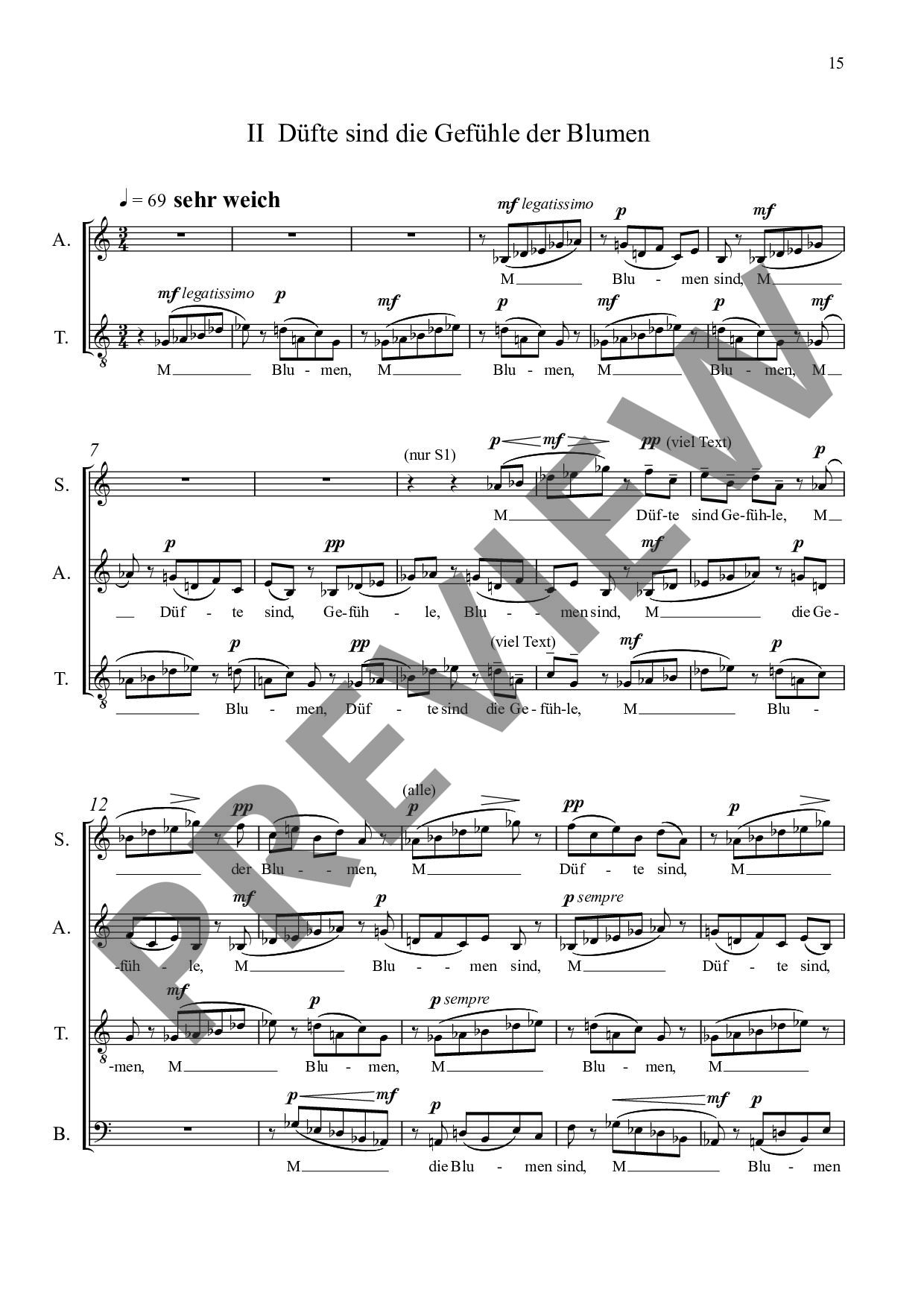 Sample 4 : Eötvös, Peter : Drei Aphorismen, for 8-part mixed choir SSAATTBB - choir (SSAATTBB) - Schott Digit