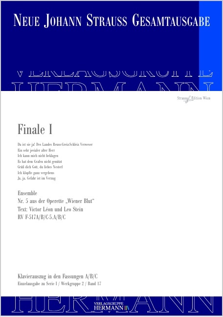 Strauss (Son), Johann : Wiener Blut - Finale I (Nr. 5), Ensemble für 2 Soprane, 2 Tenöre, 2 Barito