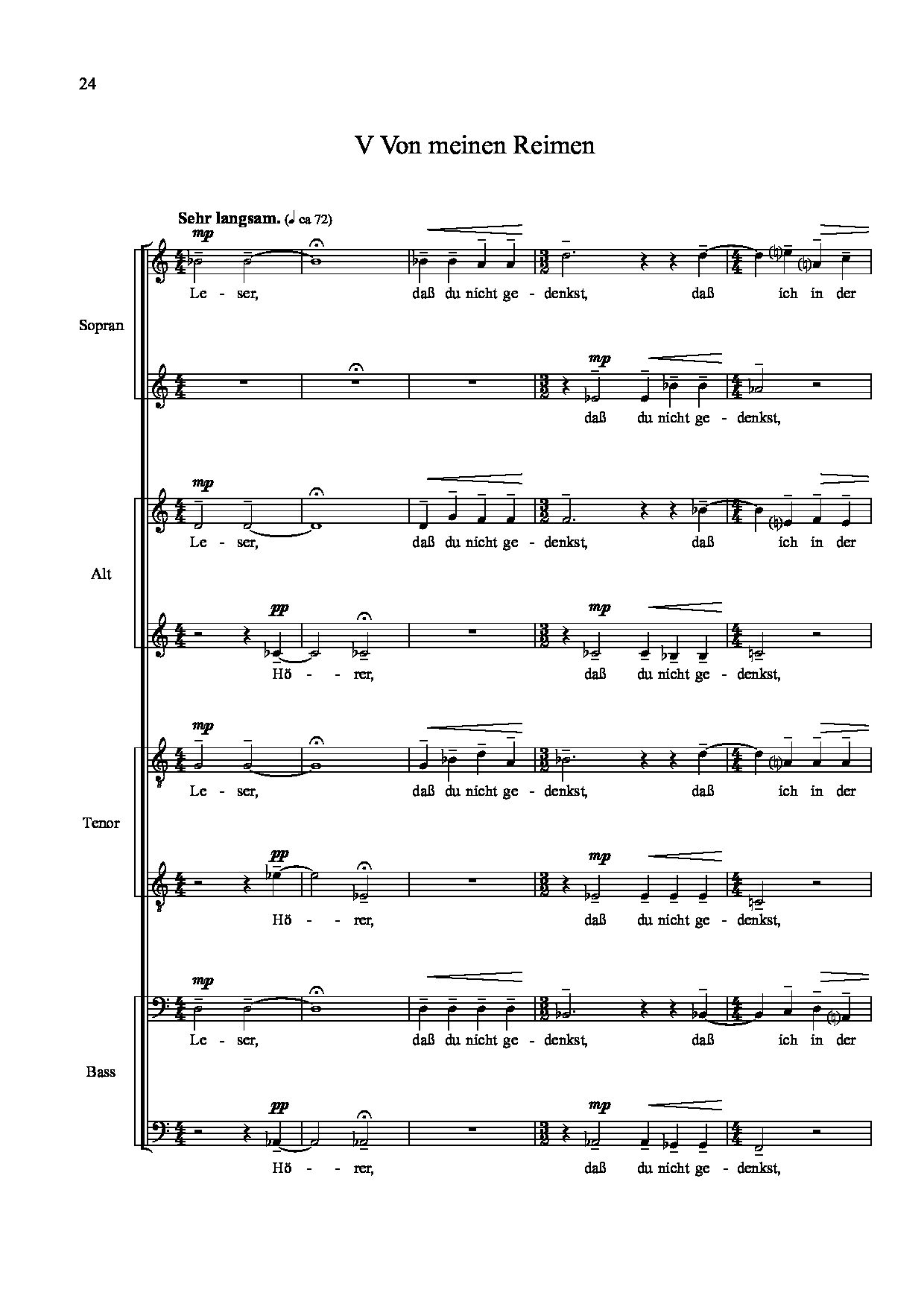 Sample 3 : Schreier, Anno : Fünf Sinnsprüche, based on poems by Friedrich von Logau - mixed choir a capella -