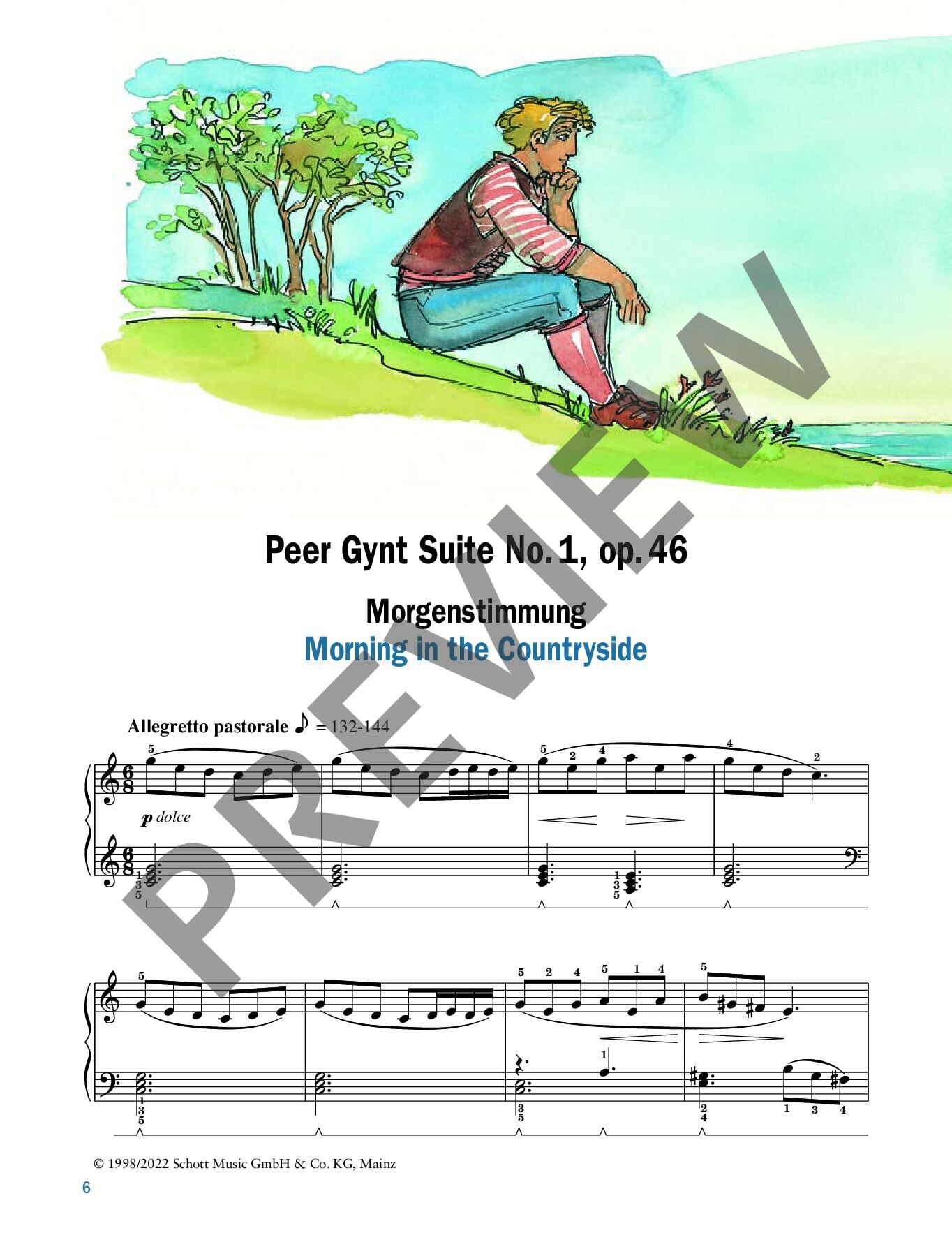 Sample 3 : Grieg, Edvard : Peer Gynt, In a simple arrangement for piano - piano - Schott Digital