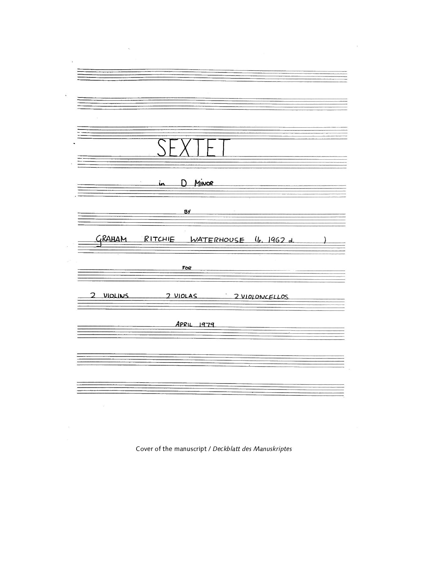 Sample 1 : Waterhouse, Graham : String Sextet op. 1,  - string sextet - Schott Digital