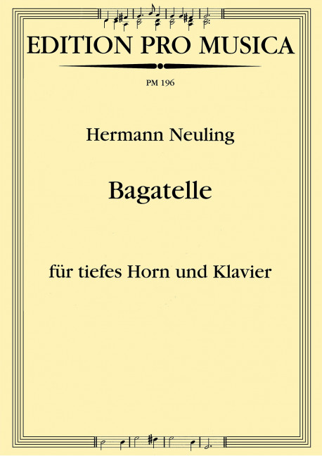 Bagatelle für tiefes Horn und Klavier
