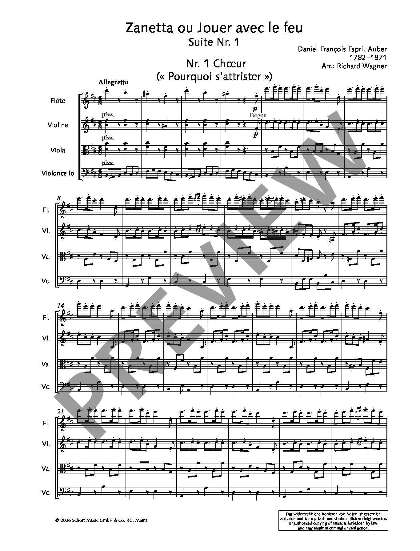 Sample 4 : Auber, Daniel François Esprit : Zanetta Ou Jouer Avec Le Feu, Suite No. 1 From The Opéra Comique -