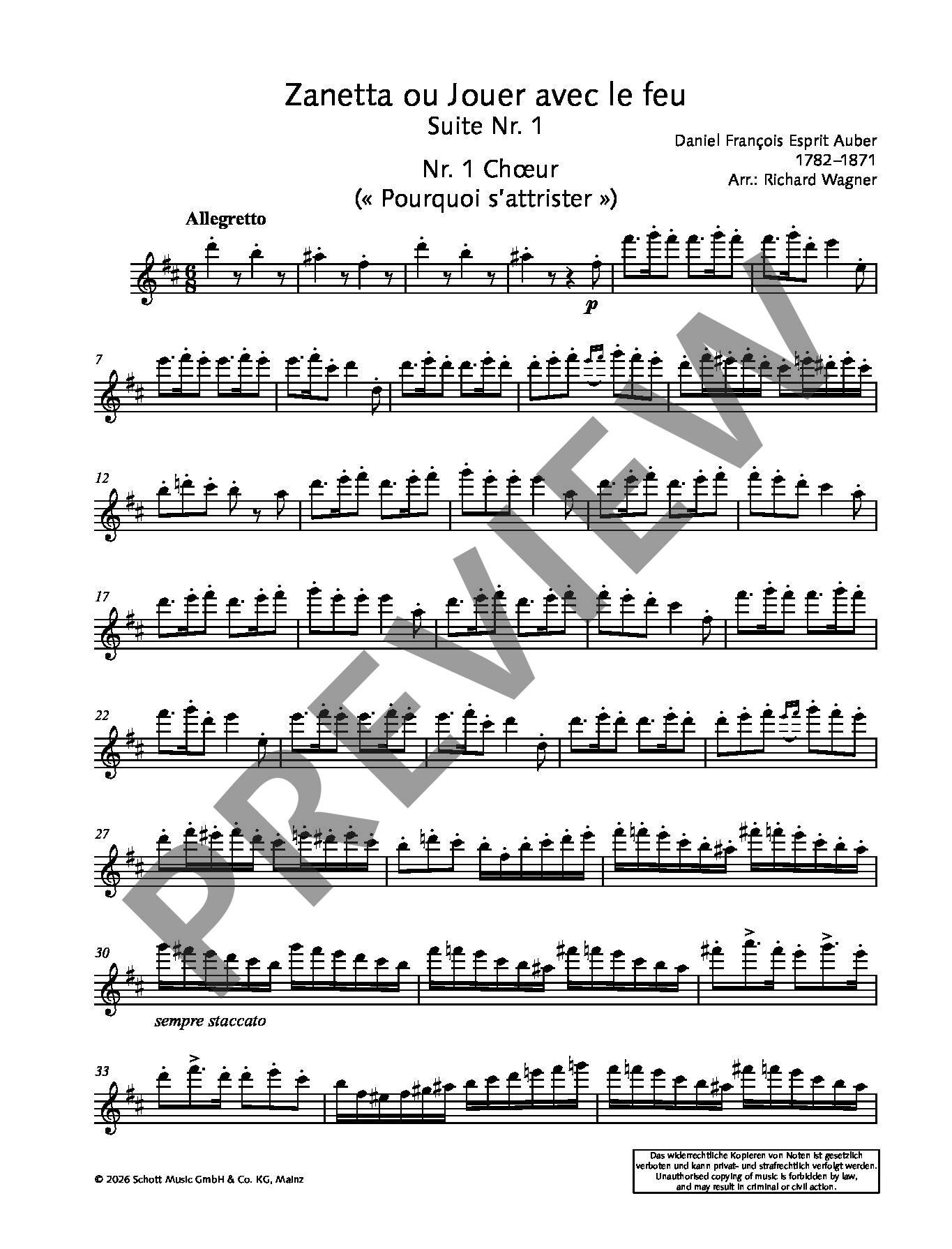 Sample 5 : Auber, Daniel François Esprit : Zanetta Ou Jouer Avec Le Feu, Suite No. 1 From The Opéra Comique -