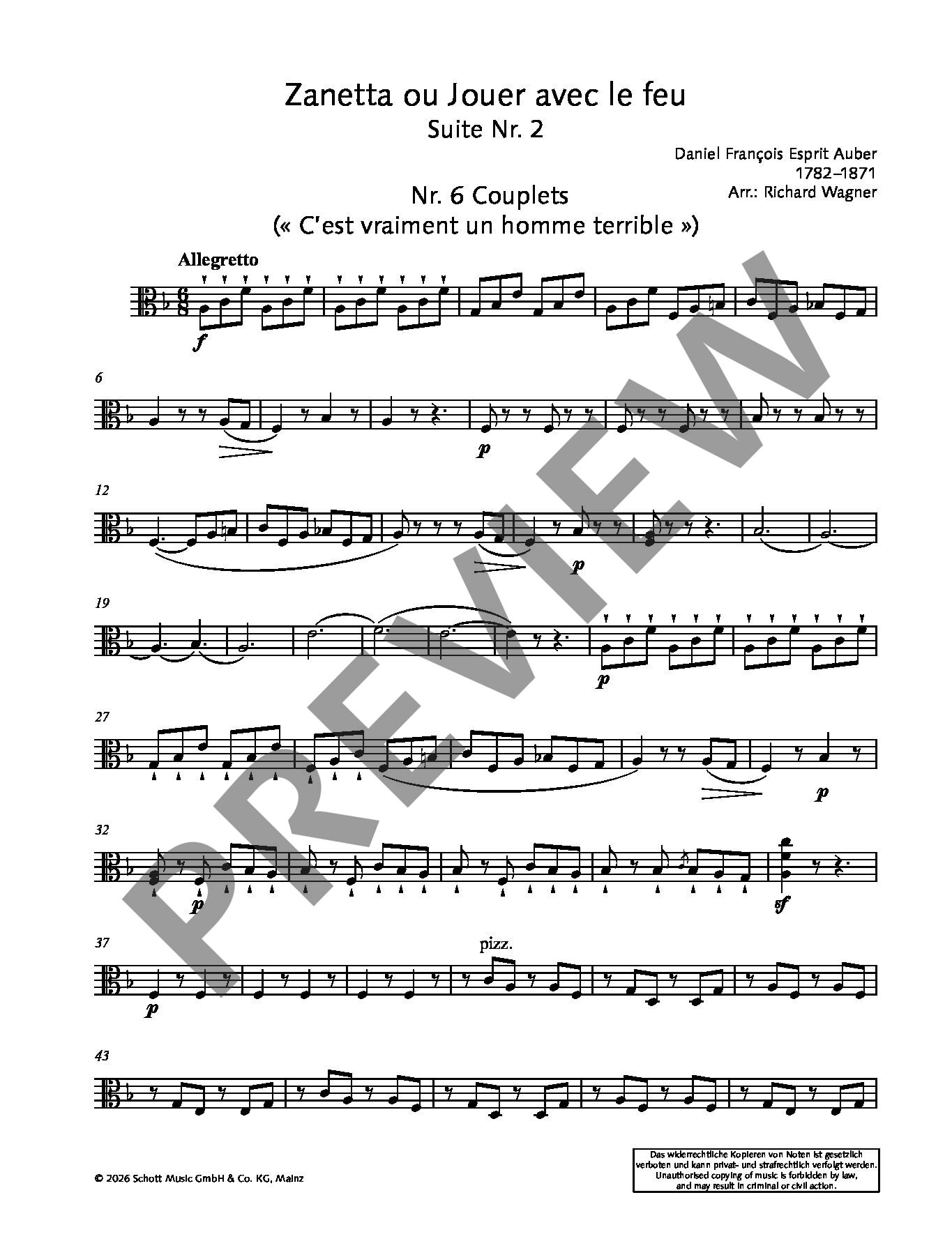 Sample 7 : Auber, Daniel François Esprit : Zanetta Ou Jouer Avec Le Feu, Suite No. 2 From The Opéra Comique -