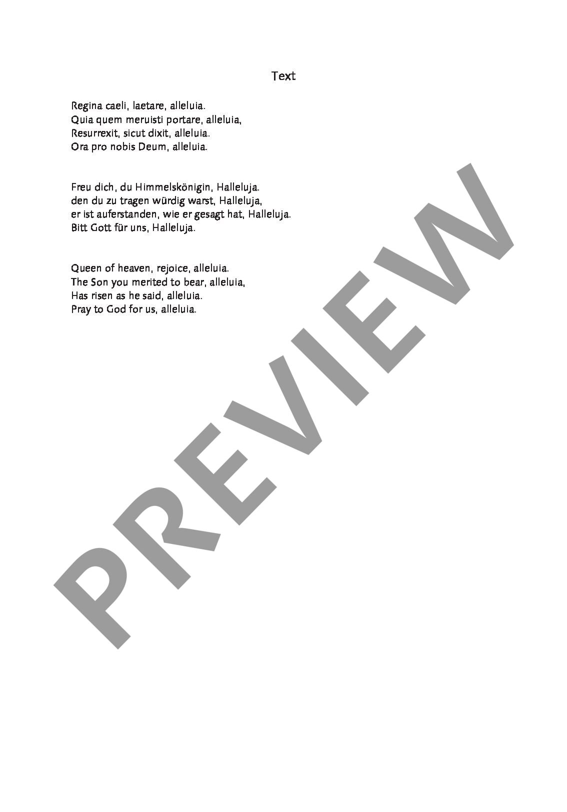 Sample 1 : Wittrich, Peter : Regina Caeli, Marian antiphon - mixed choir a capella - Schott Digital