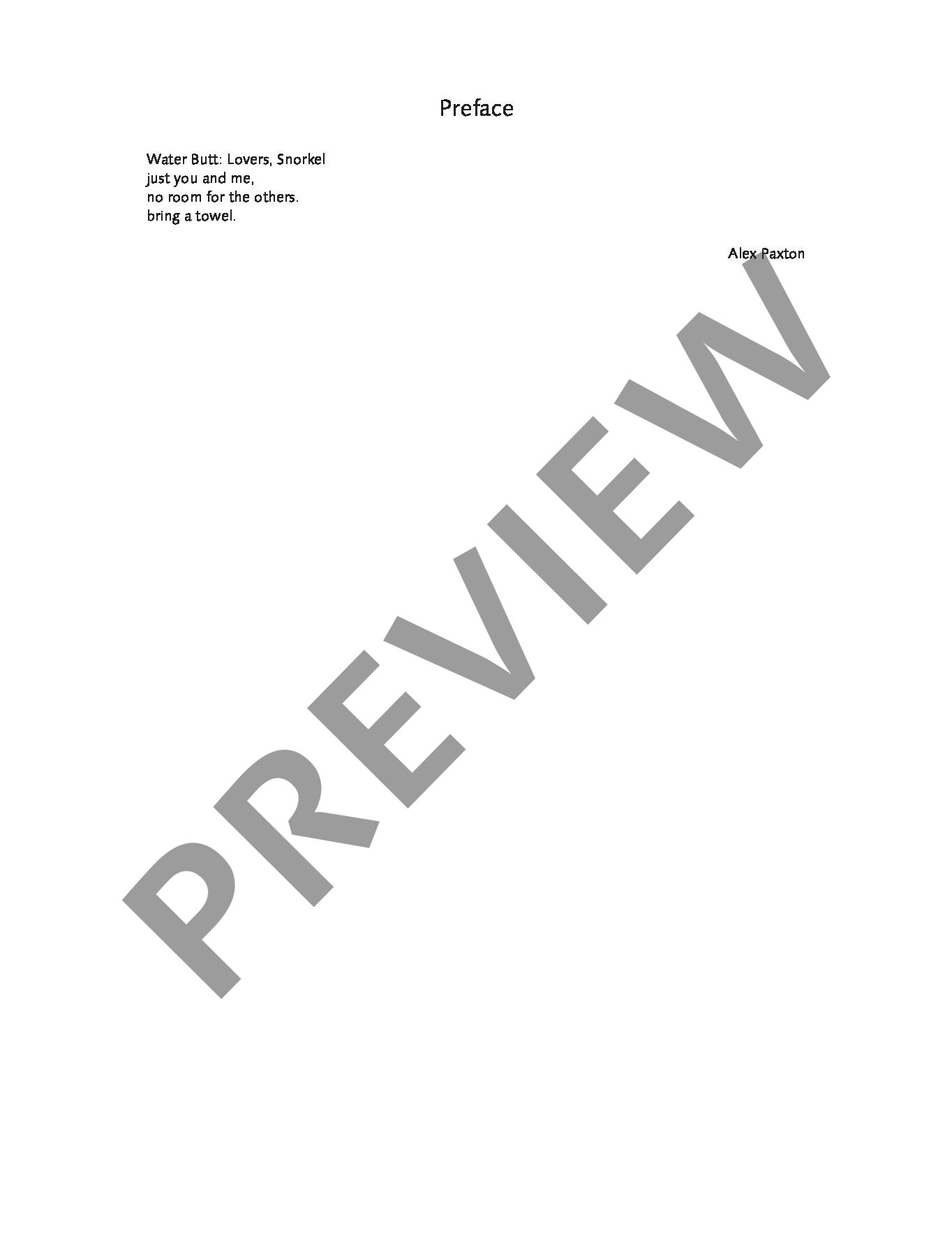 Sample 1 : Paxton, Alex : Water Butt: Lovers, Snorkel, for soprano saxophone and accordion - sopranosaxophone a