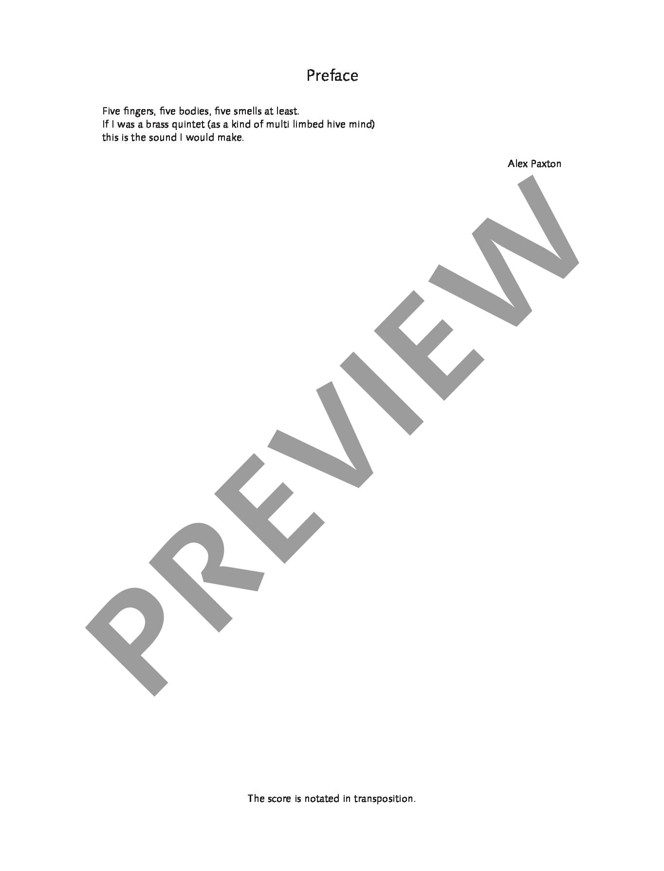 Sample 2 : Paxton, Alex : Bandy Band Hand, for brass quintet - 2 trumpets, horn, trombone and tuba - Schott Dig