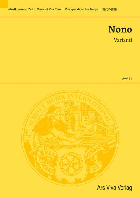 Nono, Luigi : Varianti,  - Violin solo, Strings and Woodwinds - Schott Digital