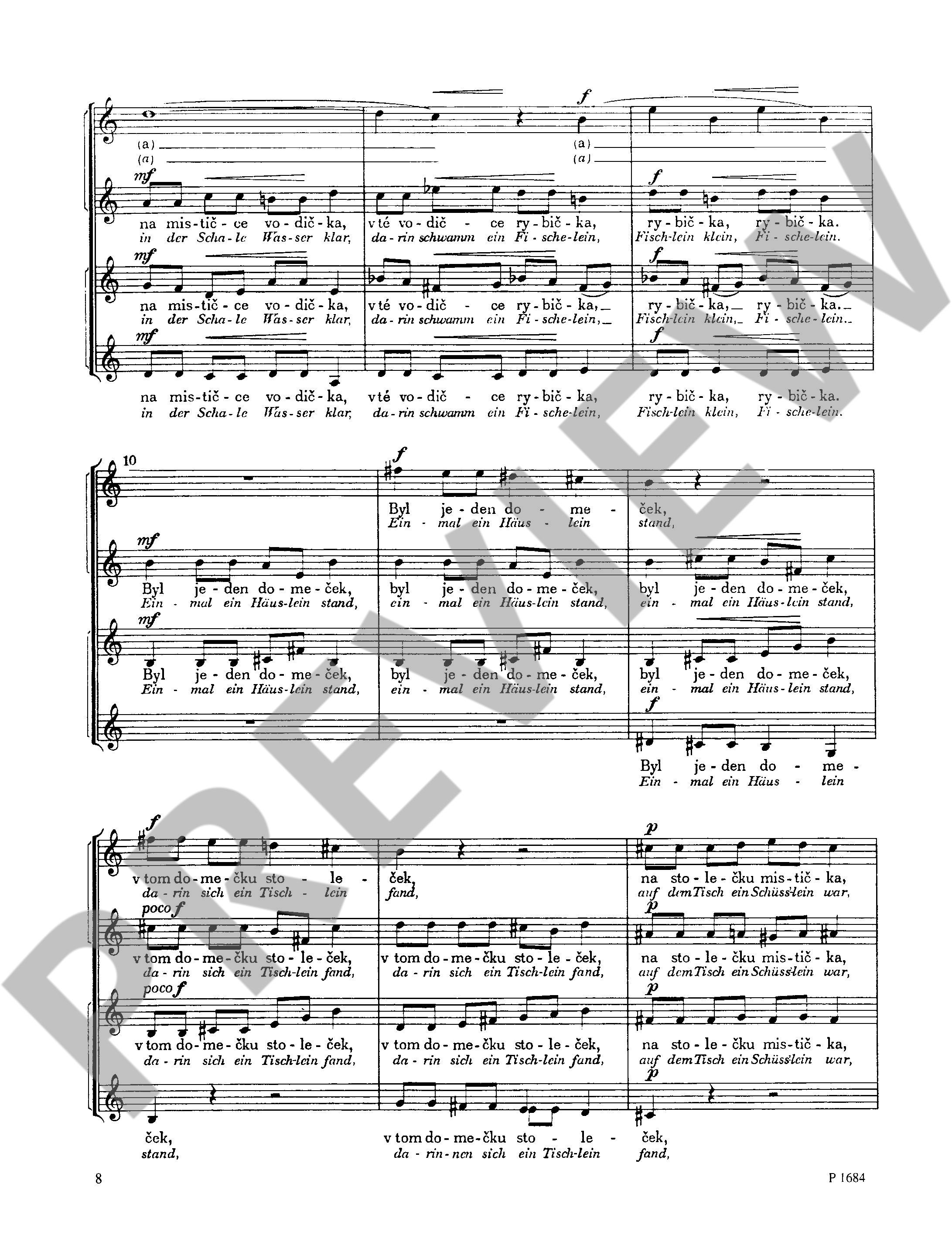Sample 2 : Martinu, Bohuslav : Czech Nursery Rhymes,  - female choir a cappella - Schott Digital