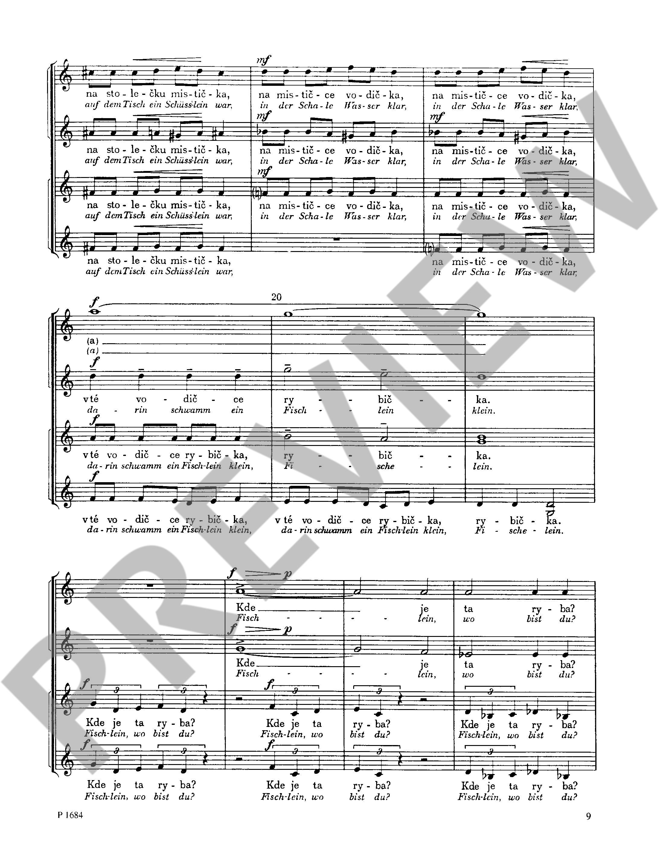 Sample 3 : Martinu, Bohuslav : Czech Nursery Rhymes,  - female choir a cappella - Schott Digital