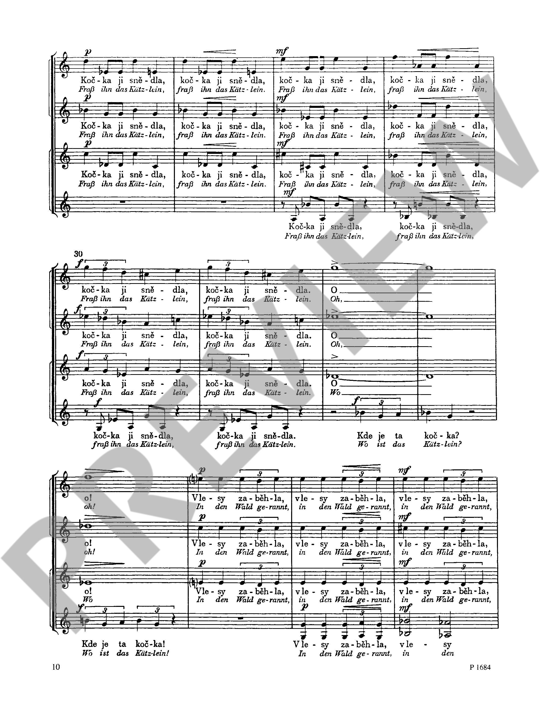 Sample 4 : Martinu, Bohuslav : Czech Nursery Rhymes,  - female choir a cappella - Schott Digital